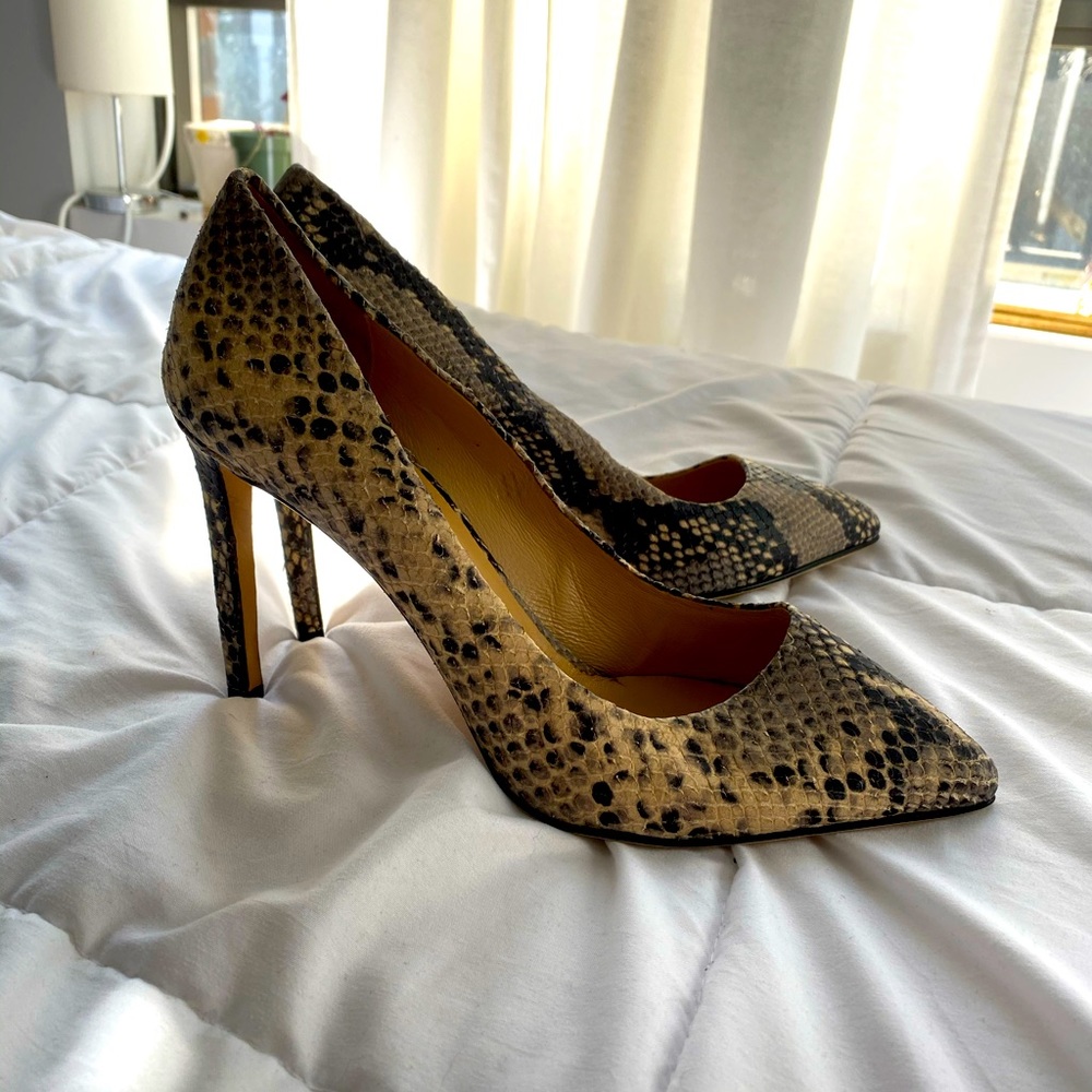 Charles David Faux Snake Leather 3” Heel Pump